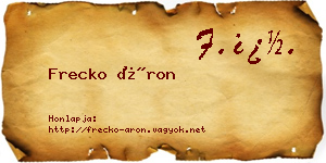 Frecko Áron névjegykártya